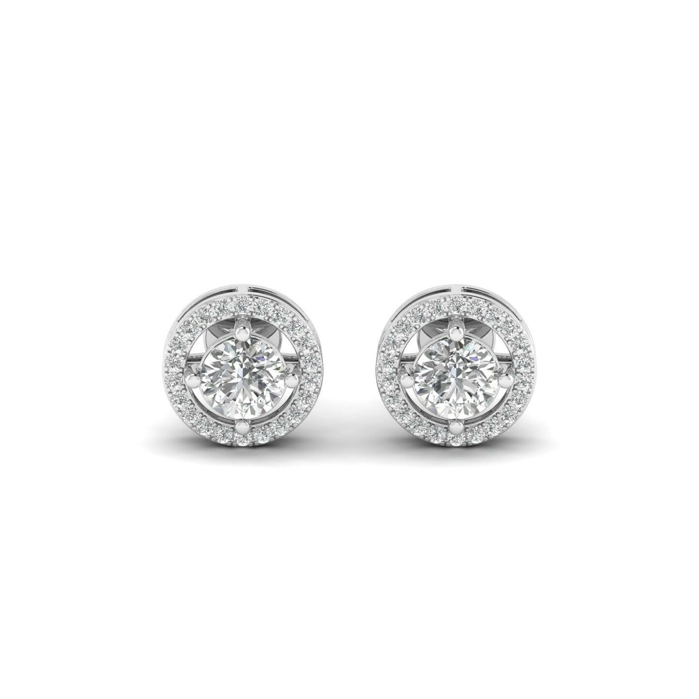 14K Gold Studded Tw 2.528 E Color VS1 Clarity Carat Lab Grown Diamond Studs.